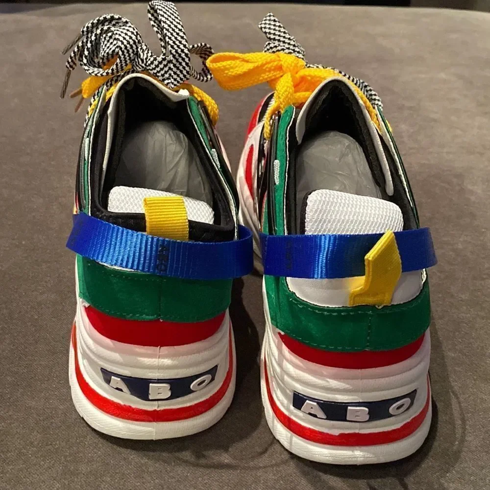 Men’s Fashion Sneakers Shoes Retro Color Blocked Size 5 NEW